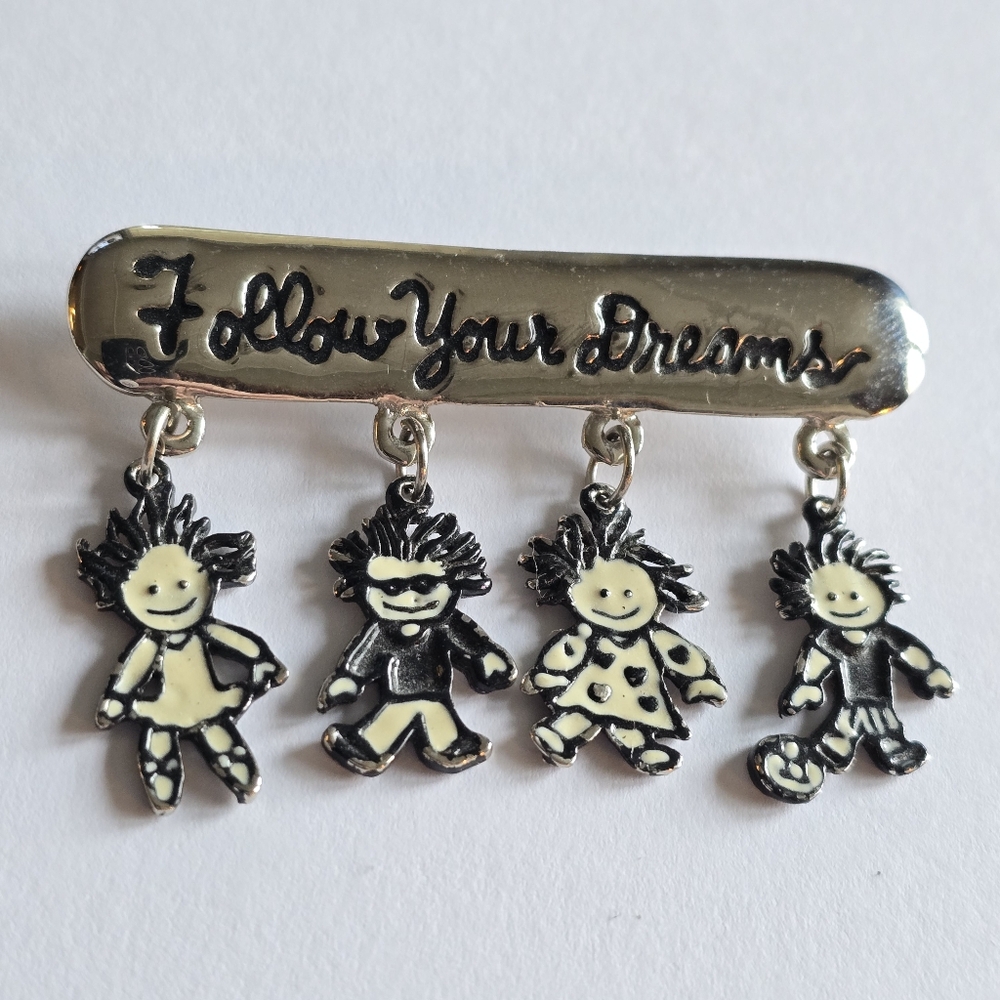 Marci Children of the Inner Light Brooch Dangle Charms Follow Your Dreams Pin